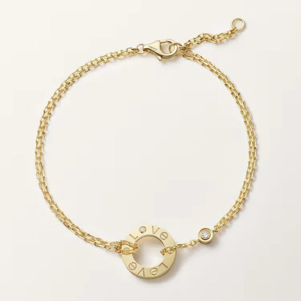 LOVE collection bracelet, on a chain, two diamonds