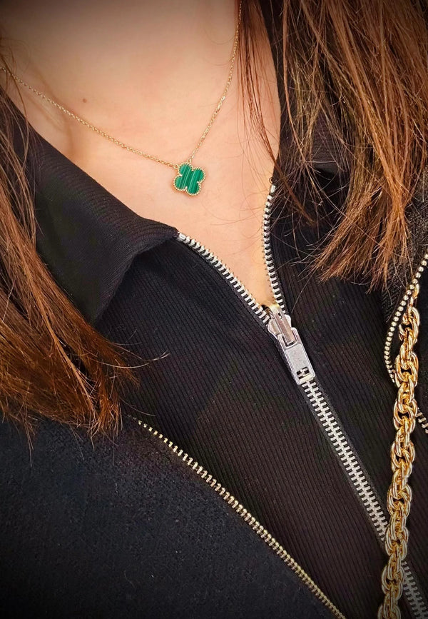 Vintage Alhambra Emerald Green Necklace
