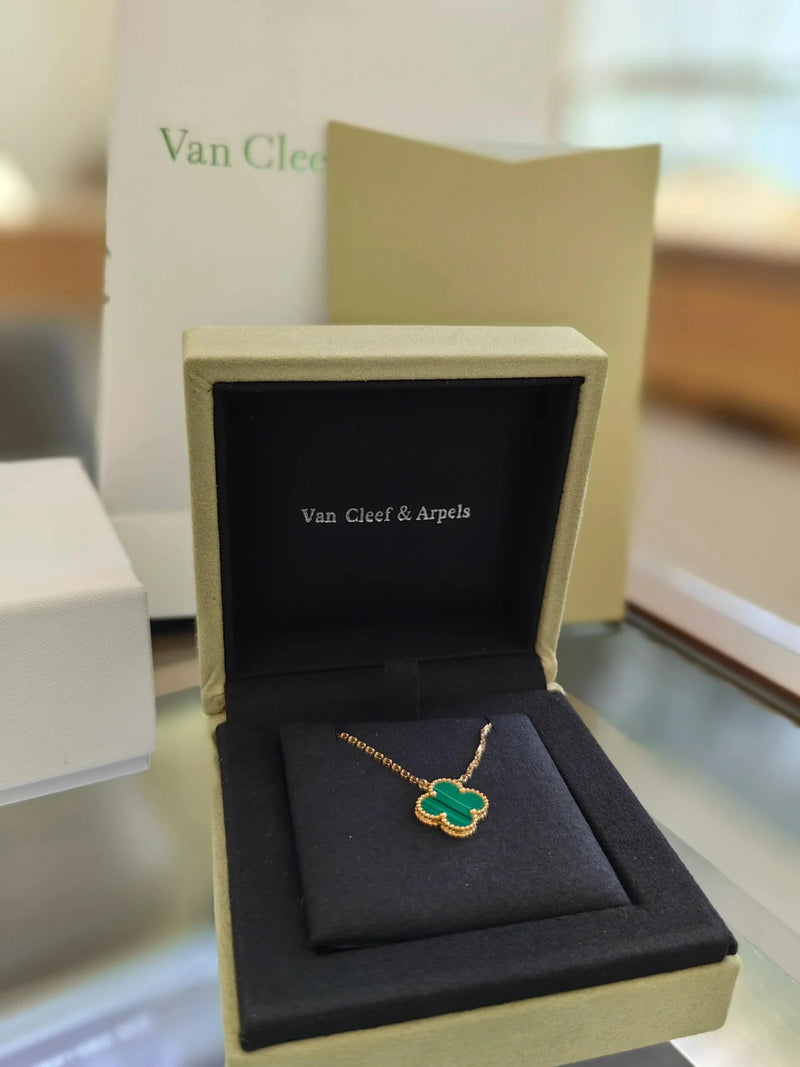 Vintage Alhambra Emerald Green Necklace