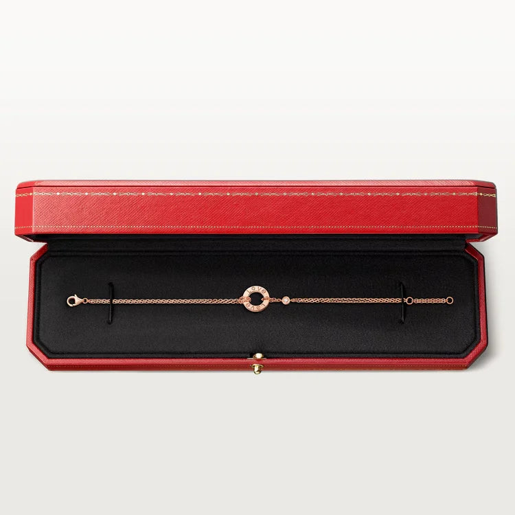 LOVE collection bracelet, on a chain, two diamonds