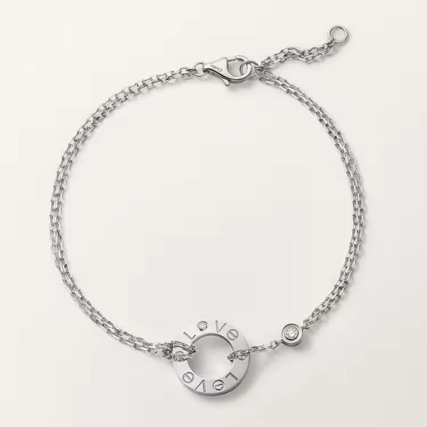 LOVE collection bracelet, on a chain, two diamonds